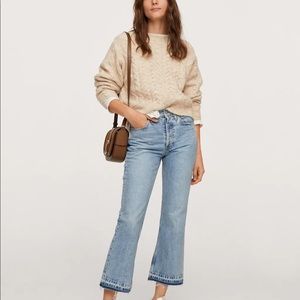 MANGO Cropped Flare Jeans